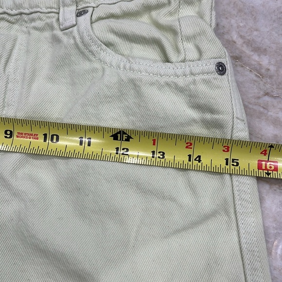 MNG by Mango Wide Leg Raw Hem Jeans | Pistachio Green | Size 0 (EU 32) - Picture 10 of 16